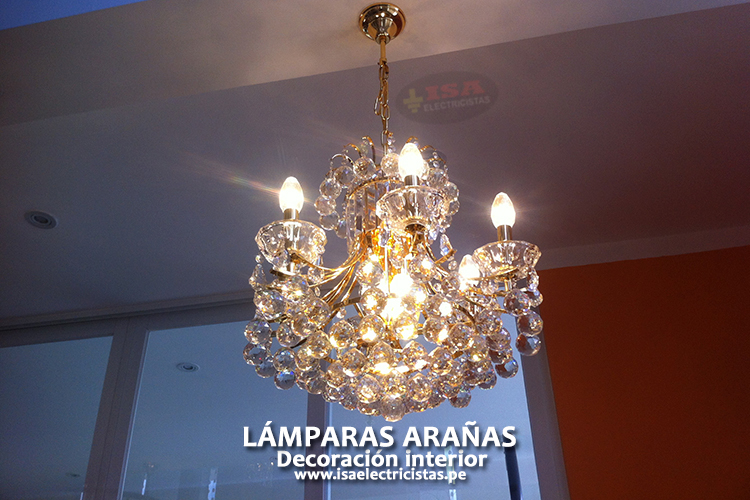 Lámparas arañas decoración residencial, instalación de lámparas arañas